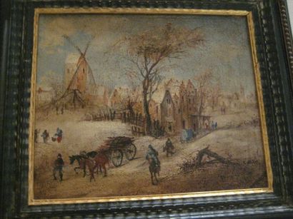 Ecole Flamande du XIXème siècle Paysage d'hiver avec coupure de bois
Toile
68.5 x...