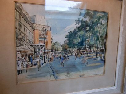 Jean THIEULIN (1894-1960) Place de Clichy
Aquarelle et encre sur papier, signé et...