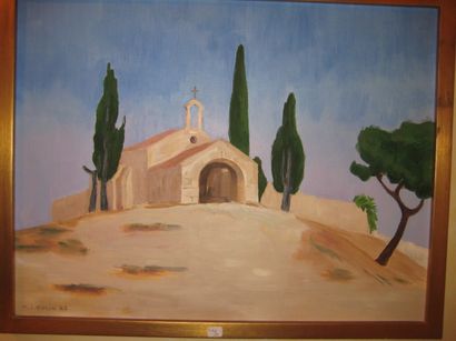 COLIN Vu de chapelle
Huile sur toile
Signé en bas à gauche et daté 83
48 x 63 cm