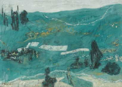 GVOZDENOVIC Nedeljko (1902-1988) «Paysage»,
Pastel signé en bas à gauche
41 x 58...
