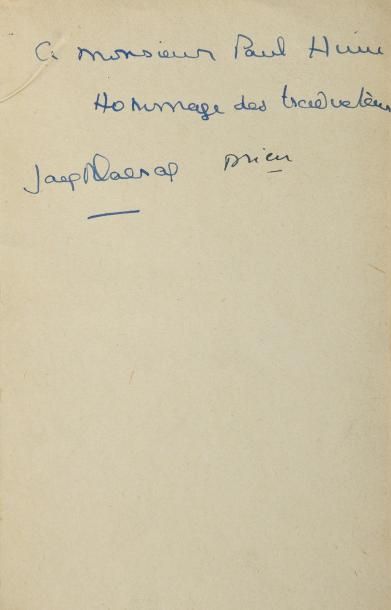 LAWRENCE D.H «L'homme qui était mort», NRF, 1933 (SP).
Envoi des traducteurs Jacqueline...
