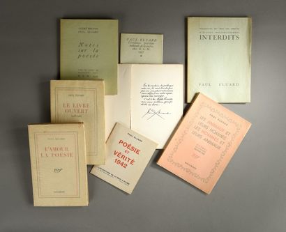 ELUARD Paul Ensemble de huit volumes:
- «Le livre ouvert», Paris, 1942 (accidents)
-...