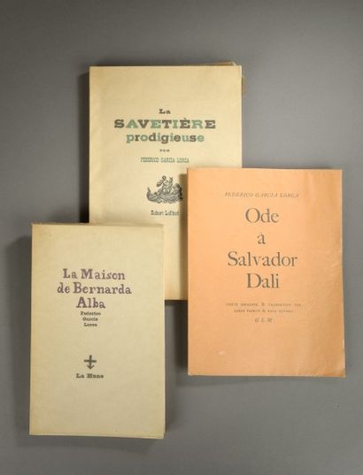 GARCIA LORCA Frederico Ensemble de trois volumes:
- «La maison de Bernarda Alba»,...