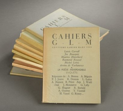 GLM Cahiers Ensemble de 10 volumes numérotés 1 à 9 de mai 1936 à mars 1939. Le cahier...