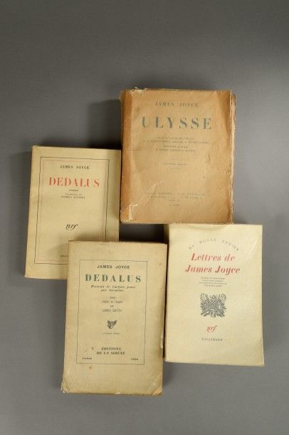 JOYCE James Ensemble de quatre ouvrages:
- «Ulysse», édition Adrienne Monnier Paris,...