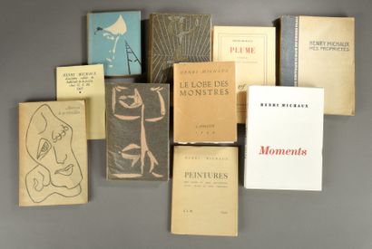 MICHAUX Henri Ensemble de dix ouvrages: 
- «Le lobe des monstres», l'Arbalète, 1944....
