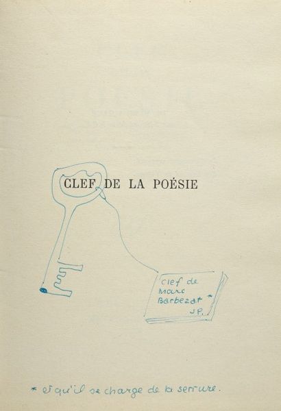 PAULHAN Jean «Clef de la poésie», Gallimard, 1944, cartonnage Bonet, n°522.
Envoi...