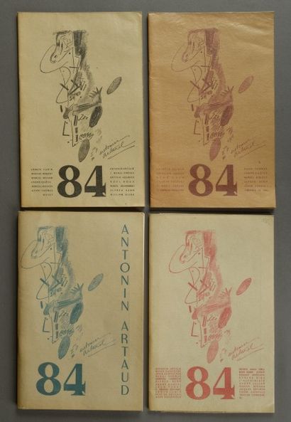  Revue 84: quatre fascicules.
Couverture illustrée par Antonin Artaud, 1947-1948 Gazette Drouot