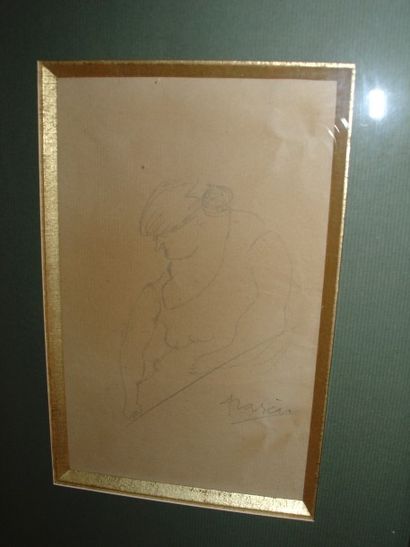 Jules PASCIN (1895-1930) Femme à la tête penchée
Mine de plomb sur papier.
Signé...