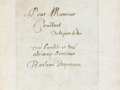 BOILEAU Nicolas Boileau-Despréaux dit Nicolas. OEuvres diverses du Sr Boileau Despréaux...