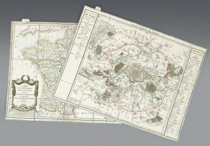 ATLAS NATIONAL DE FRANCE. Paris, Dumez, [1791-1793( ?)] ; ensemble 85 cartes montées...