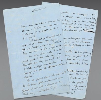 FLAUBERT Gustave. Lettre autographe signée à Ernest Feydeau datée dimanche. (Croisset,...