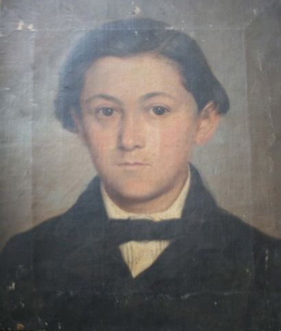 Eugène DAMBLANS 1865-1945 Portrait de jeune homme Huile sur toile Signée du cachet...