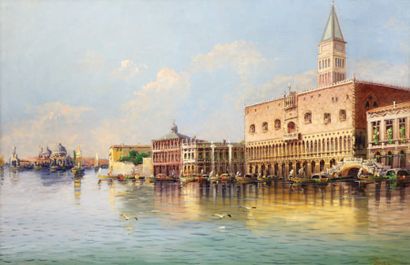 IWILL (1850-1923) « Venise, le palais des Doges » Huile sur toile, signée en bas...