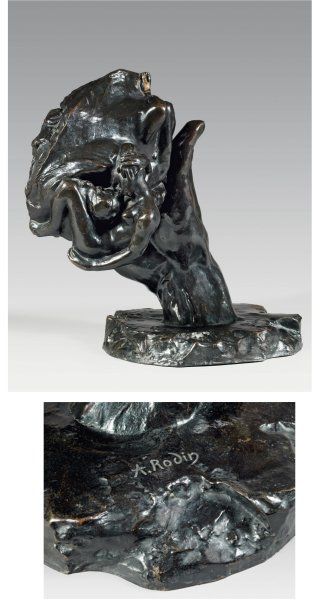 Auguste RODIN (1840-1917) La main de Dieu, 1895 Bronze à patine brun nuancé portant...