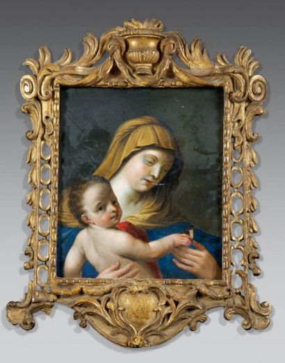 École ITALIENNE du XVIIIème siècle - Suiveur de Carlo MARATTA La Vierge à l'Enfant...