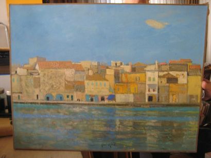 René GENIS (1922-2004) «Chania, Crète»
Huile sur toile.
Signée en bas au mileu et...