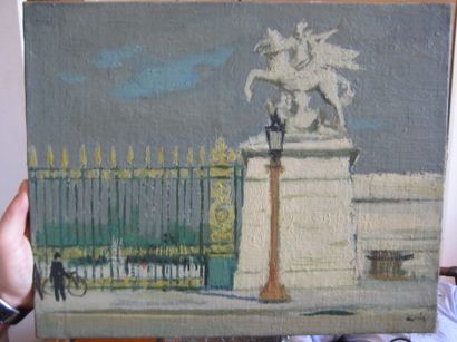 René GENIS (1922-2004) «Les Tuileries»
Huile sur toile.
Signée en bas à droite.
33...