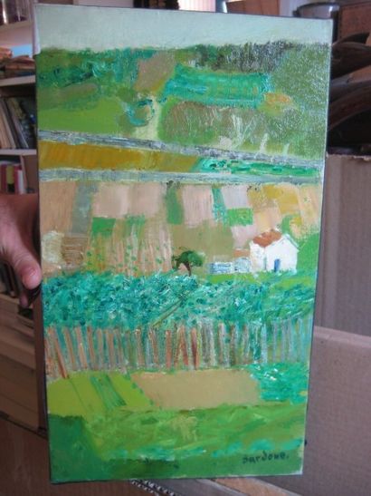 Guy Bardone (1927-2015) «Vignoble»
Huile sur toile.
Signée en bas à droite.
41 x...