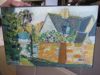 Guy Bardone (1927-2015) «Le hameau»
Huile sur toile.
Signée en bas à droite.
22 x...