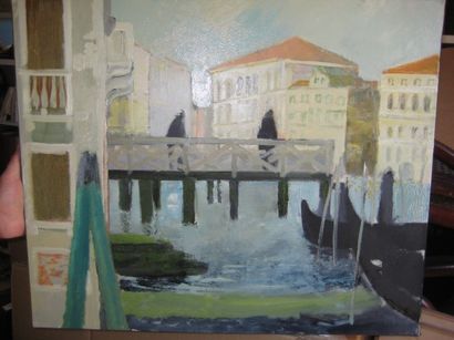 Guy Bardone (1927-2015) «Venise»
Huile sur toile non signée.
54 x 65 cm