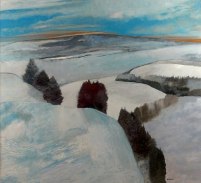 Guy Bardone (1927-2015) «La grande neige, 2003»
Huile sur toile (petites restaurations).
Signée...