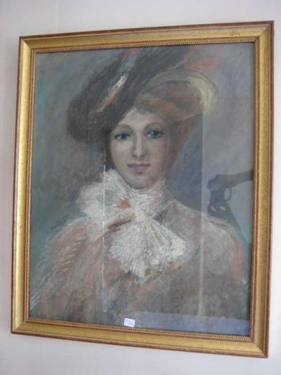null L.VALLET
Femme au chapeau
Pastel sous verre
signé
57.5 x 47 cm