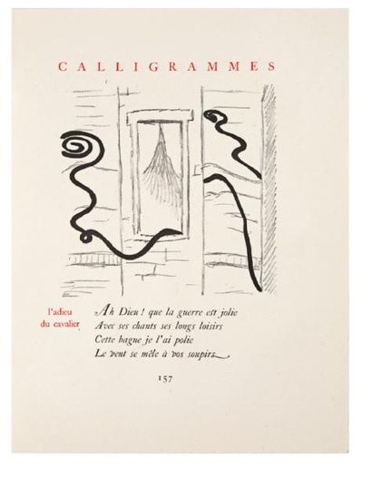 Guillaume APOLLINAIRE Calligrammes. Paris, NRF, 1930. In-4, en feuilles, chemise... Gazette Drouot