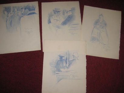 null LUBIN DE BEAUVAIS (1873-1917)
Lot de 4 dessins de série « Touring Club » N°2...
