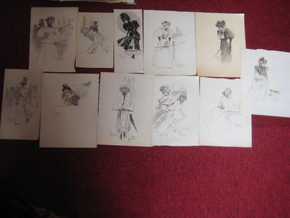 null LUBIN DE BEAUVAIS (1873-1917)
Lot de 11 dessins sur le thème « Etudes de femmes...