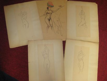 null LUBIN DE BEAUVAIS (1873-1917)
Lot de 5 dessins sur le thème « Les sports de...