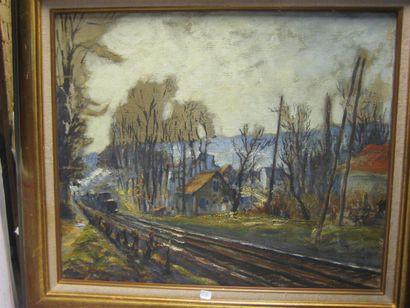 null Fernand LAVAL (1886-1966)
La voie ferrée
Huile sur toile
Signée en bas à gauche
55...