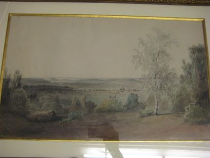 null Edme RICOIS
Paysage,
aquarelle signée, datée 1869
28.5 x 47 cm