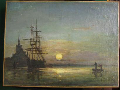 null Marine 
Huile sur toile
datée 1864
24 x 32 cm