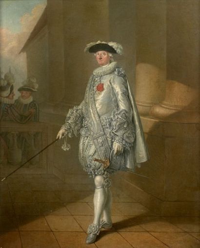 Attribué à Charles François HUTIN (1715 - 1776) Portrait du Maréchal de Laval
Toile
72,5...