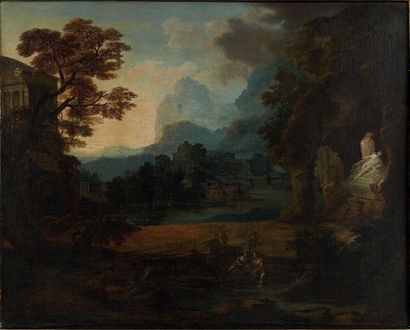 École FRANÇAISE du XVIIIe siècle, atelier de Francisque MILLET Paysage
Toile
66 x...