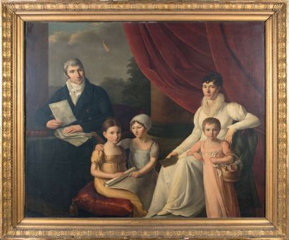* Attribué à Gioacchin-Giuseppe Portrait de monsieur Augustin
Ollivier et sa famille...