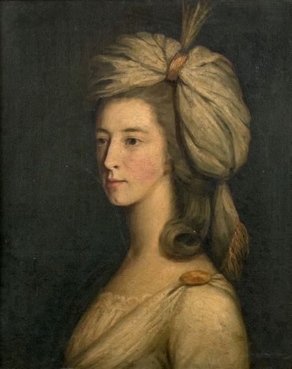 École ANGLAISE de la fin du XVIIIe siècle, entourage de George ROMNEY Portrait de...