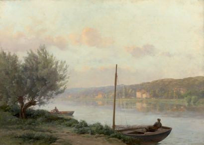 Gustave MAINCENT (1848-1897) Deux barques
Huile sur toile.
65 x 93 cm CC
