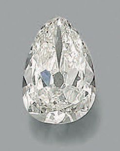  Diamant taille ancienne de forme poire pesant 5,01 carats. On y joint sa monture...