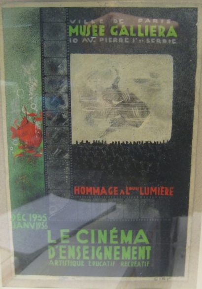 Michel Ciry (1919) Projet d'affiche pour un hommage à Louis Lumière
Technique mixte...