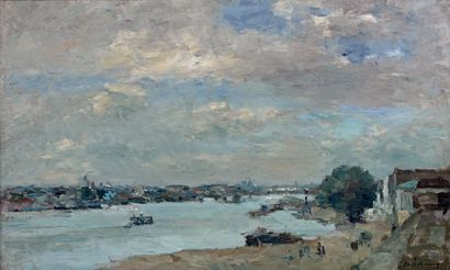 Albert LEBOURG (1849 - 1928) Vue de Paris, quai de la Rapée, Bercy
Huile sur toile.
Signée...