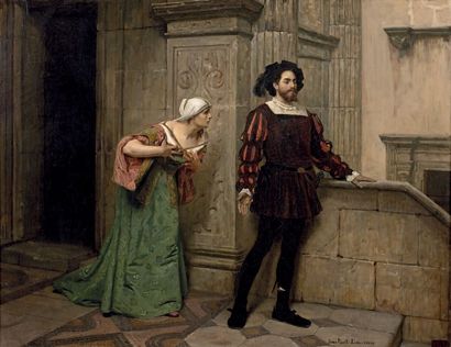Jean-Paul LAURENS (1838-1921) Scène de la Renaissance Florentine
Huile sur toile.
Signée...