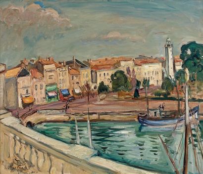 Emile-Othon FRIESZ (1879 - 1949) Port méditerranéen, 1947
Huile sur toile.
Signée...