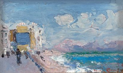 Théodore Casimir ROUSSEL (1847-1926) The blue house, Splash Point Hastings
Huile...