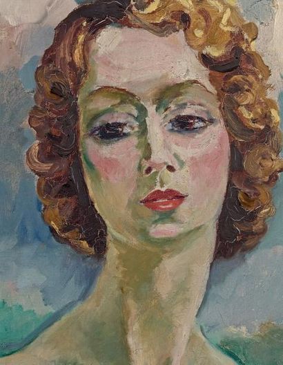 Kees VAN DONGEN (1877-1968) «Portrait de Mme Gigandet», circa 1920
Huile sur toile.
Signée...