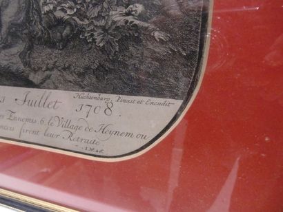 null " Vue et représentation de la Bataille D'Oudenarde donnée 11 juillet 1708 "

Gravure...