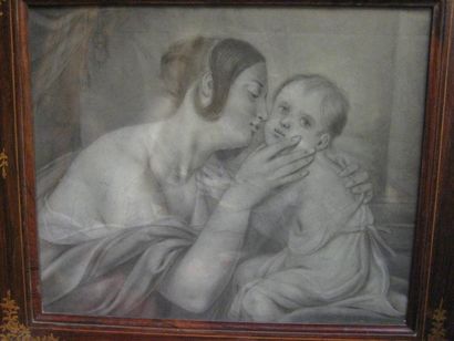 null Femme et son enfant
crayon sur papier 
signé en bas à droite
37 x 45 cm

