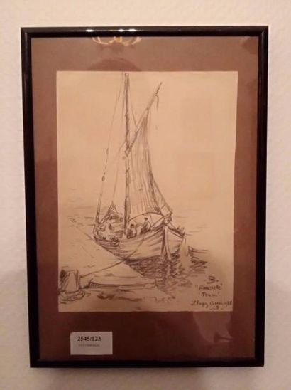 MARCEL BERNANOSE (1884-1952) Bateau de pêcheur
Dessin à la mine de plomb/crayon monogrammé...