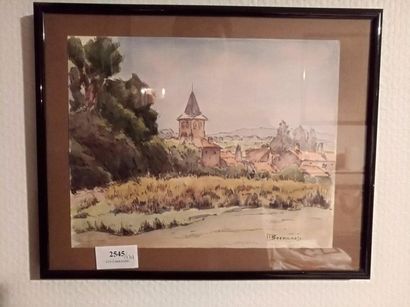 MARCEL BERNANOSE (1884-1952) Vue de village
Aquarelle signée en bas à droite.
19...